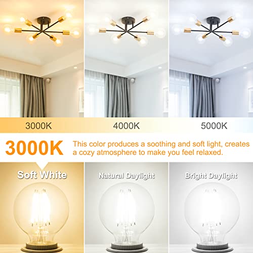 Dekang 8 Pack G25 Led Globe Light Bulbs 3000K Soft White, Vintage E26 Base Edison Light Bulbs 60W Equivalent, 6W Round Light Bulbs With Filament For Bathroom Vanity, Clear Glass, 600Lm, Non-Dimmable #TOP2