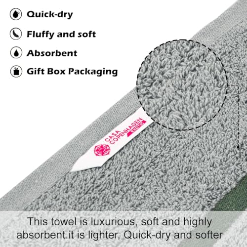 Image of Casa Copenhagen - Egyptian Cotton Exotic 6 Pcs Face Towel (30 X 30 cm) Colour : Pine Grey