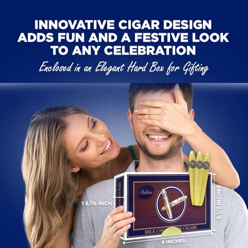 Madelaine Solid Premium Milk Chocolate Cigar Gift Box - Made with Fresh Milk, Cocoa Bean & Swiss-Formulated Chocolate - Ideal for Father's Day - 24 Count Individually Wrapped in an Elegant Hard Box - Image 7