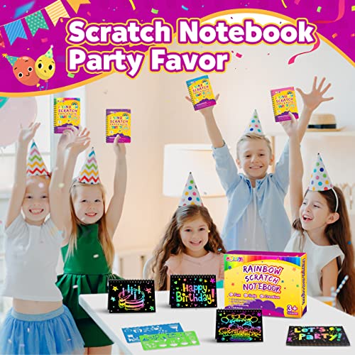 Pigipigi Scratch Art-Craft Notebook: 16 Pack Rainbow Scratch Party Favor Kid Paper Craft Project Art Supply For Girls Boys Age 3 4 5 6 7 8 9 10 11 Years Old Toy Christmas Birthday Gift Activity Kit #TOP1