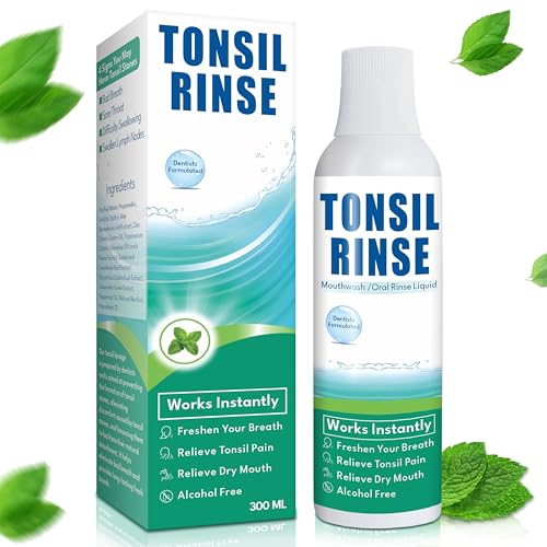 Tonsil Rinse-Tonsil Stone Remover Mouthwash?Natural Mouthwash Soothe Tonsils?Fight Bad Breath?Relieve Dry Mouth-Alcohol-Free?Breath Freshening?Mint Flavor-10 FL OZ