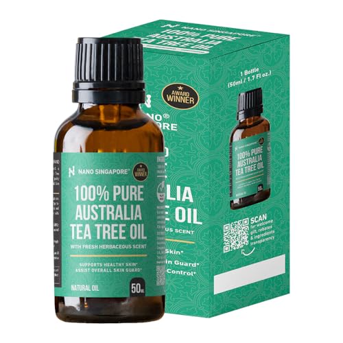 Nano Singapore Pure Australia Tea Tree Oil With Fresh Herbaceous Scent Anti-Aging Skin Guard Support Healthy Skin Acne 50ml