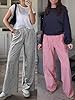 ANRABESS Womens Striped Gingham Palazzo Pants Wide... #5
