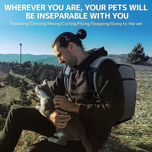 Pawtners Mochilas para Transporte de Gatos: Expansível + Gato + Mochila com Malha Respirável, Mochil