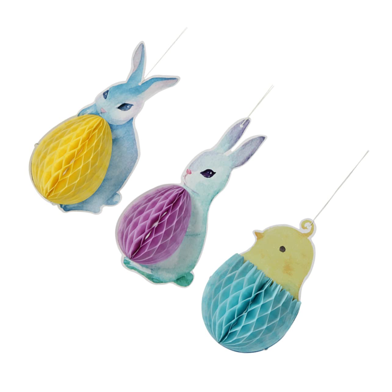 Amosfun 9 PCS Coniglio di Pasqua Decorazione Coniglietti di Pasqua Decorazione Coniglio Appeso Bunny Pendente Ornamento del Soffitto A Nido d'Ape Palla