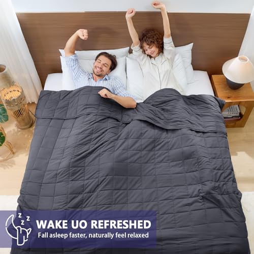 Image of yescool Weighted Blanket for Adults (30 lbs, 88 inch x 104 inch, Grey) Cooling Heavy Blanket for Sleeping Perfect for 290-310 lbs, King Size Breathable Blanket with Premium Glass Bead