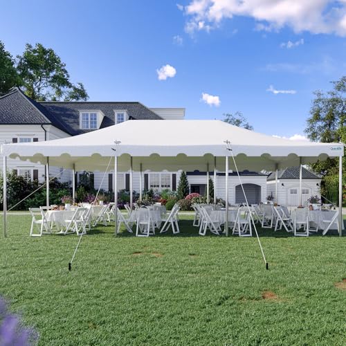 Quictent 20x30 Party Tent Heavy Duty Fire Retardant Pole Tent Weekend Canopy Easy Set Up with 100 Person Capacity, Outdoor Canopies for Parties, Weddings, and Events (White,No Sides) White 2