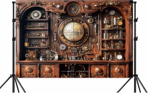 Fondo Fotográfico Vintage Steampunk 10x8ft Abstracto miniatura 6