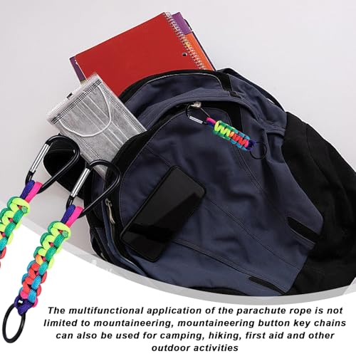 12 Stück Schlüsselanhänger mit Karabiner - Paracord Schraubverschluss Paracord Schlüsselanhänger Mini Geflochtene Karabinerhaken Schlüsselanhänger für Outdoor Camping
