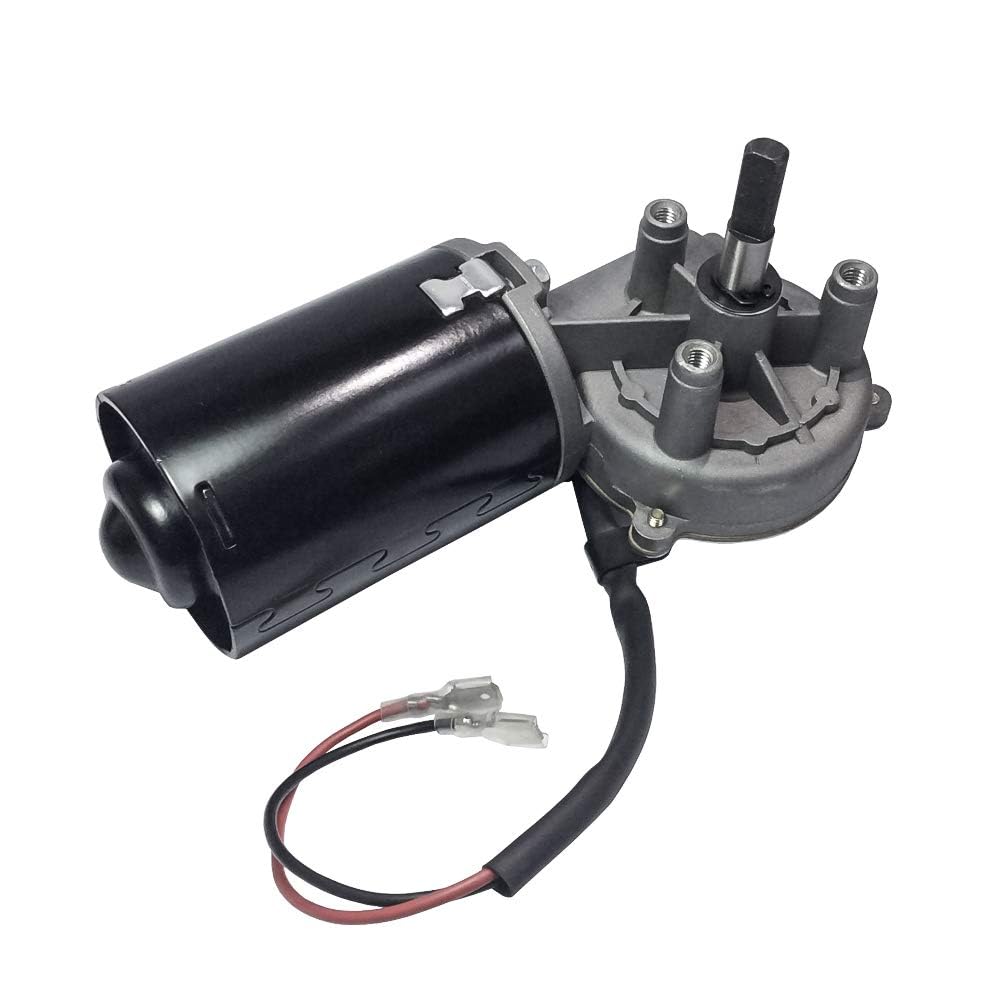 DC Gear Motor 12V 50rpm elettrico motoriduttore a vite senza fine con doppio albero piatto (scatola ingranaggi destra), a basso rumore, adatto per la sostituzione porta del garage