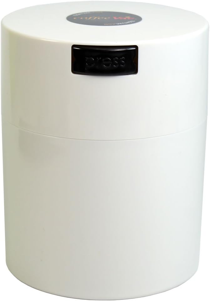 1/2 LB – Patented Airtight Container | Multi-use Vacuum Container Works as Smell Proof Containers for Ground Coffee and Coffee Bean Containers. White Cap and Body