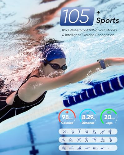 Image of Fitpolo Smart Watch for Men Women Android, Alexa Built-in [1.8 inch HD Screen] IP68 Waterproof Fitness Watch Bluetooth Call for Android & iPhone with Heart Rate /Sleep /SpO2 Monitor