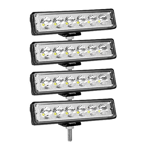 Faro Trabajo LED 12V 24V de 6 Pulgadas y 18W para Tractor y Camión Pack de 4 Unidades