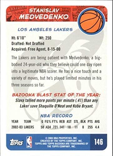 Miniatura 2 de 2003-04 Topps Bazooka #146 Stanislav Medvedenko NBA Basketball Trading Card