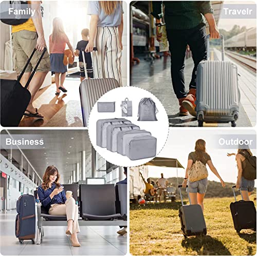 PETRICE Travel Organizer, Packing Cubes for Travel, Travel Essentials, Toiletry Bag, Packing Bags for Clothes, Travel Organizer for Women, Travel Pouch, Packing Cubes Travel Organizer (Grey) (Image - 6)