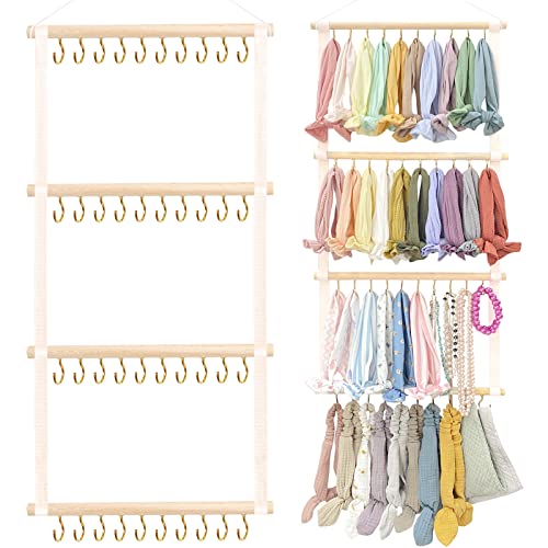 Image of POVETIRE Headband Holder Head Bands Organizer for Girls, Baby Headbands Hair Accessories Organizer Storage Wall Hanging Decor for Nursery Toddler Girls Room