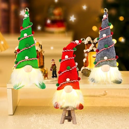 Herbst Weihnachten Deko Wichtel Figuren 3 Stück, Wichtel Weihnachten...