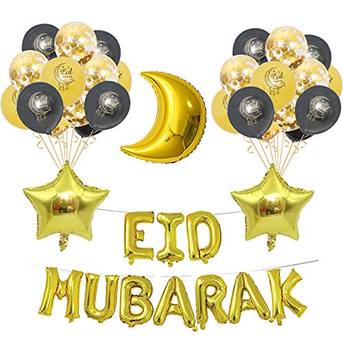 Eid Mubarak Ramadan Feier Dekoration Latex Luftballons hängen Banner Cover