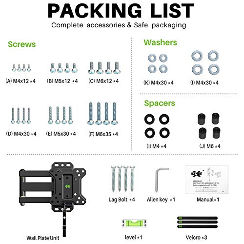 Usx Mount Full Motion Tv Wall Mount Up To 33 Lbs Vesa 100X100Mm,Flat Screen Tvs Lockable Rv Mount On Motor Home Camper Truck Marine Boat Trailer Tv Mount For 10-26 Inch Led Easy One Step Lock thumb #8