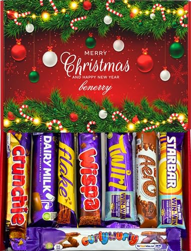 Luxury Chocolate Hamper – Assorted Dairy Milk Selection – Gift for Birthdays & Thank You & All Occasions – Premium Cocoa Treat Set (Christmas - Classic Red)