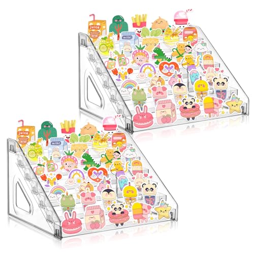 2 Pack 7 Tiers Sticker Display Stand, Sticker Stamp...