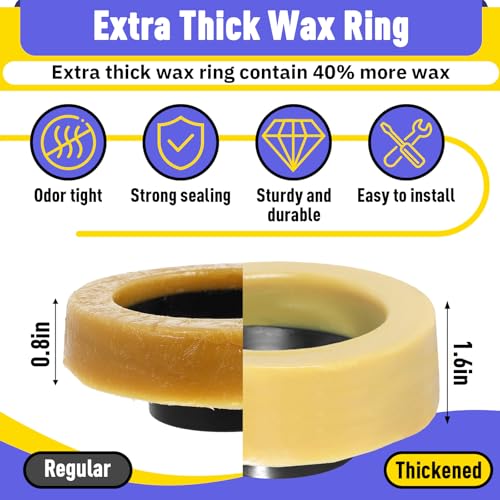 image for Kamrexi 1 Set Toilet Flange with Extra Thick Wax Ring Replacement Kit,