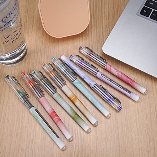 Writech WRITECH-501 Liquid Ink Rollerball Pens: Multi Colored 0.5Mm Extra Fine Point Tip Rolling Roller Ball Pen 8Ct Assorted Colors thumb #7