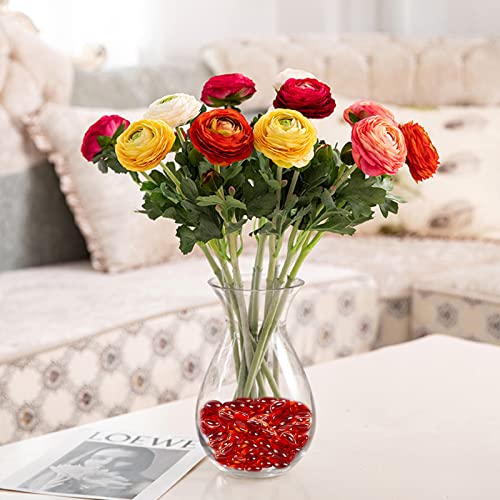 Image of Filler Red Flat Marbles,Glass Gems (1 Pound Approx 100) Table Scatter,Vase, DIY Crafts,1LB | Vase Filler,Wedding Party Centerpieces,Aquarium Fish Tank Rocks,Home Accents Floral Display,Crafts Mosaics,90-100 PCS