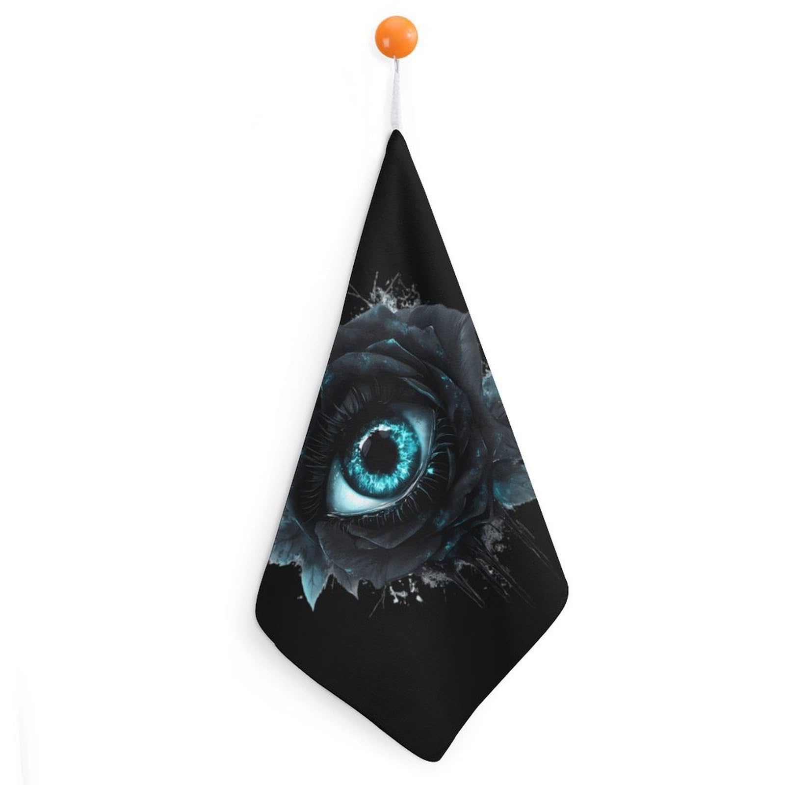 CGSBNGHA Evil Black Rose Eye Hand Towel Hanging Face Towels Cleaning Cloths Handkerchief for Bathroom Kitchen