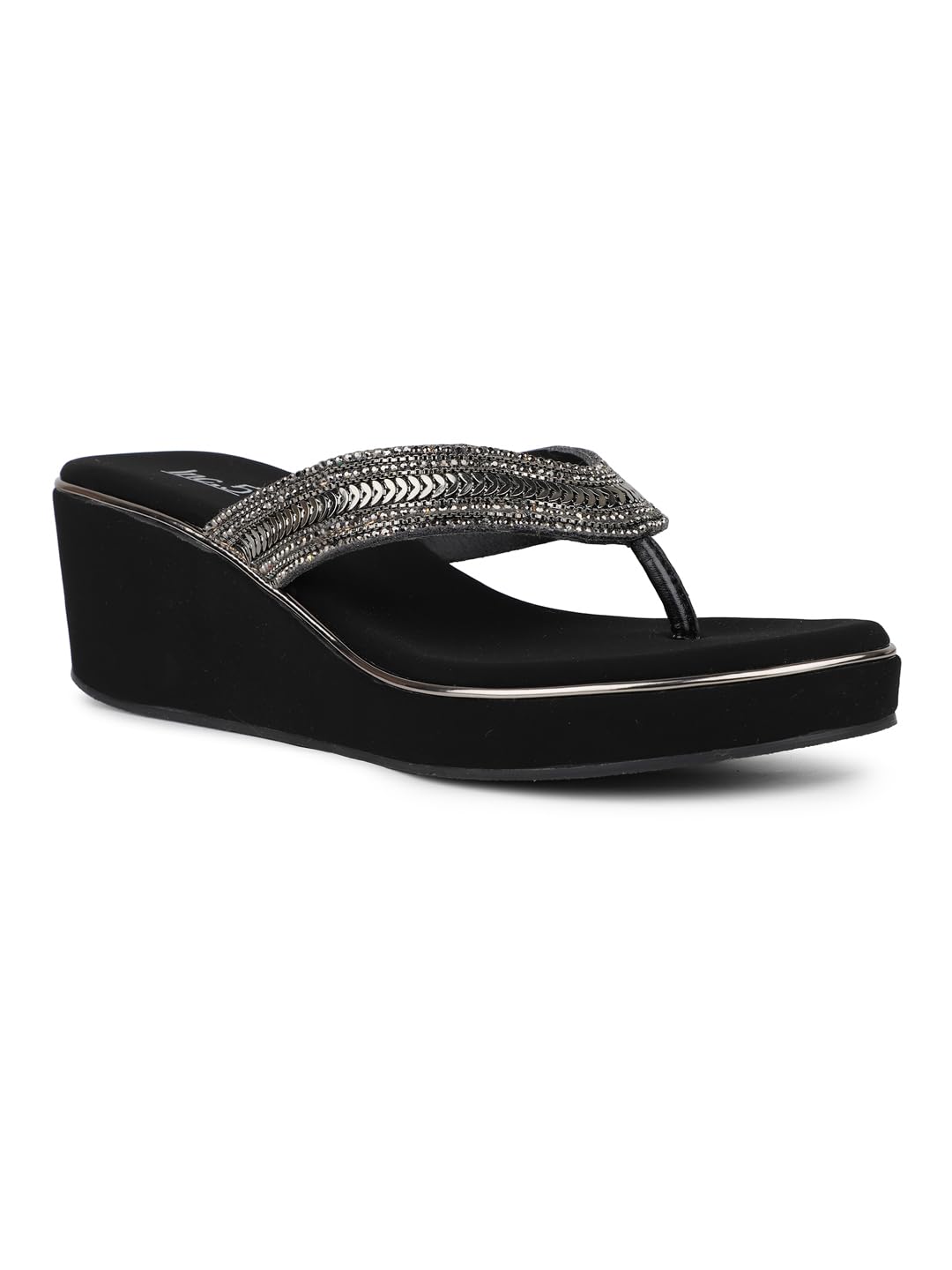 Inc.5 Women Black Party And Club Wear Embellished Round Platform Heel Sandals Euro-38 (B0DFW8NW8Y) Amazon Price History, Amazon Price Tracker