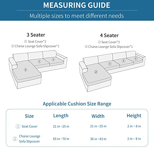 Foreate Velvet Couch Cushion Covers For Sectional Sofa Set - L Shape Couch Covers For 3 Seat Cushion Couch, Furniture Protector For Sofa Seat, Yellow #TOP5
