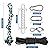 Spring Pole Dog Rope Toys, Btstil Interactive Spring Pole Hanging Bungee Exercise Dog Rope Toys with 5M Black Ropes for Tug of War, Bite Training, Pull Exercise