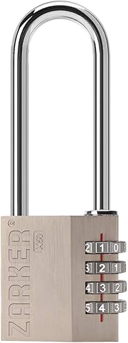 X50L - Cerradura de combinación de grillete largo resistente de 4 dígitos, 1 paquete