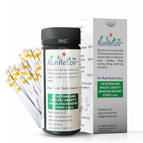 Patented Test Strips to Determine Hydration and Nutritional Recovery After an Endurance Event Such as Running, Biking, Hiking, and Sports, 100 Urinalysis Test Strips
