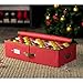 ZOBER Christmas Ornament Storage Box - Stores 64 Ornaments W/Dividers - 600D Oxford Fabric Under Bed Christmas Ornament Storage Containers - 3 Inch Cube Compartments