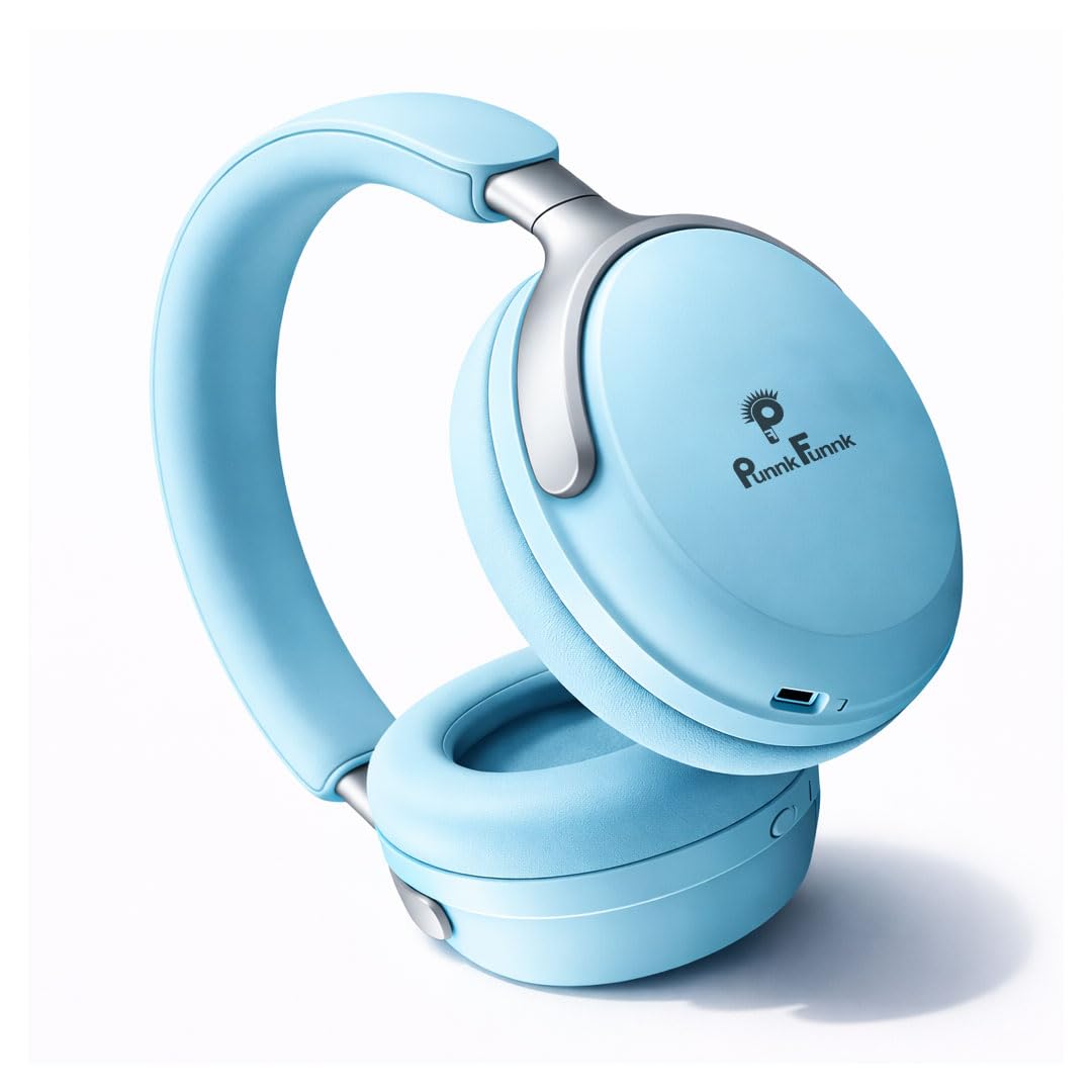 PunnkFunnk Bass Over-Ear Bluetooth Wireless Headphones with Deep Bass, 40mm Drivers, Built-in Mic, Foldable Design, Soft Cushioned Ear Cups, AUX & TF Support for Music, Gaming & Calls (Blue)-image-46