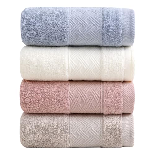 Serviette de bain absorption rapide essuie-mains coton doux lot de 4