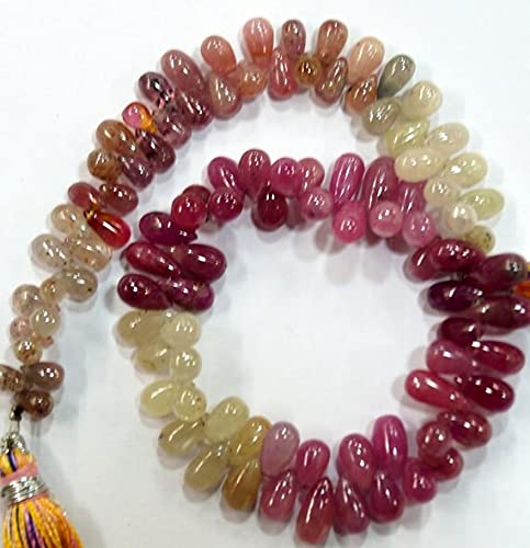 Multi saphir naturel en gouttes pour enfilage et montage de colliers