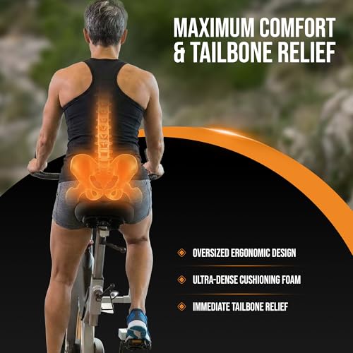 Image of Carefoam Orthopedic Bicycle Seat Cushion Gel Cover for Men & Women | Ergonomic Shock-Absorbing Bike Saddle Pad for Mountain, Road, Commuter & Indoor Exercise Cycles | Waterproof, Universal Fit