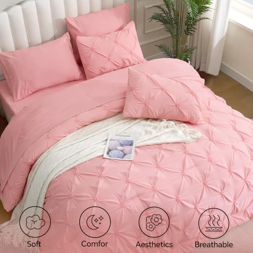 Image of BEDELITE King Comforter Set Pink,Lightweight & Soft Comforter