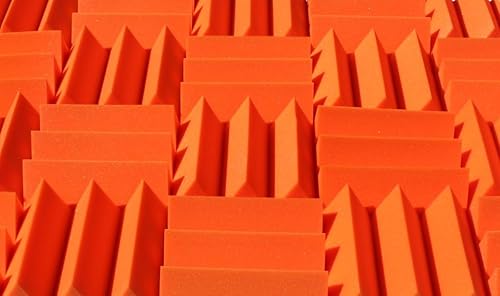 Paneles de espuma acústica estilo cuña, 2 unidades, azulejos de 12 x 12 x 4 pulgadas de grosor, espuma de estudio acústico insonorizante, color