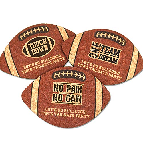 Personalized Football Cork Coaster for Drinks, Personalized Coast...