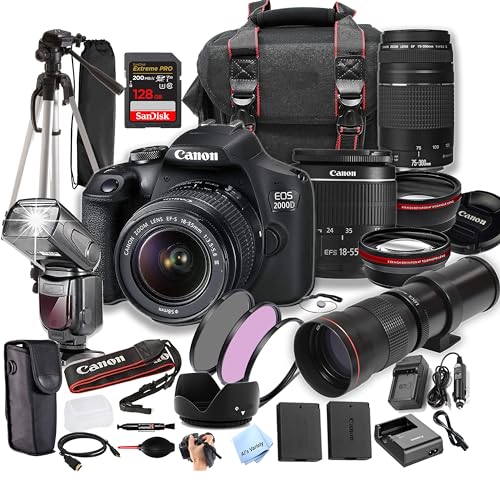 Canon EOS 2000D con lentes y accesorios pro miniatura 1