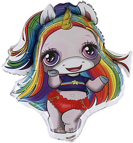 69cm (27") Poopsie Slime Surprise Rainbow Brightstar Girl Foil Balloon - Party Decorations
