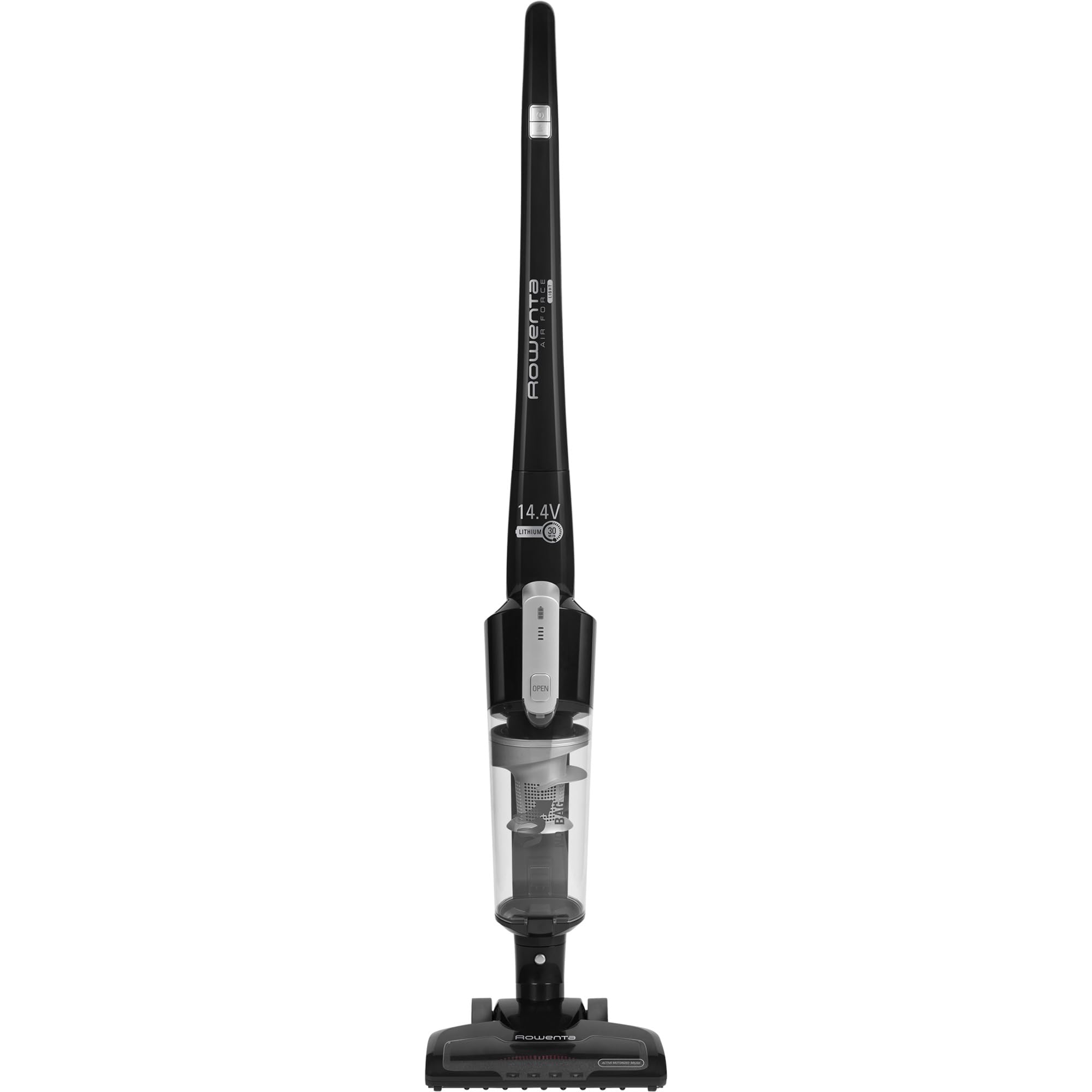 Rowenta Air Force Light Scopa Elettrica Senza Filo, 0.65 Litri, 80 Decibel, 2 velocità, Luci LED, Ultraleggera, Tecnologia CiclonicaNero, RH6545