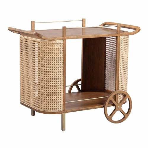 Tov Furniture Yuma Natural Rattan Bar Cart