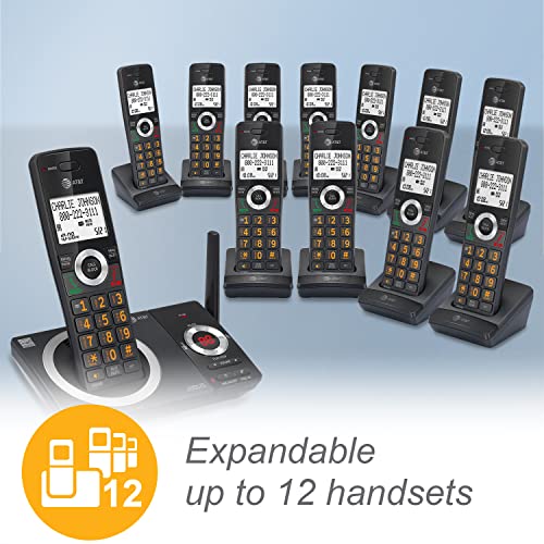 Image of AT&T CL82219 DECT 6.0 2-Handset Cordless Phone for Home, Black | Answering Machine, Call Blocking, Caller ID Announcer, Intercom, Long Range
