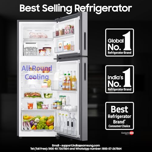 Image of Samsung 236 L, 3 Star, Digital Inverter, Frost Free Double Door Refrigerator (RT40H28W3QHL, Gray Silver, 2026 Model)