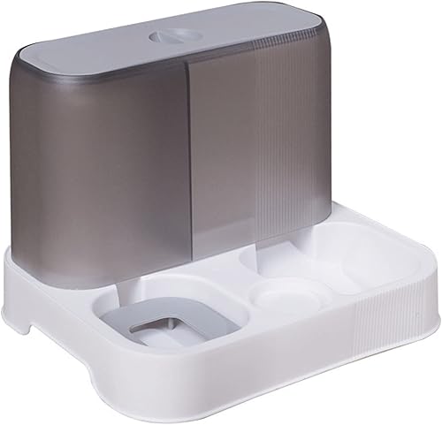 Alimentador automático para mascotas + bebedero para alimentos, recipiente antifugas, fuente de agua 2 en 1, comedero de agua para perros grandes