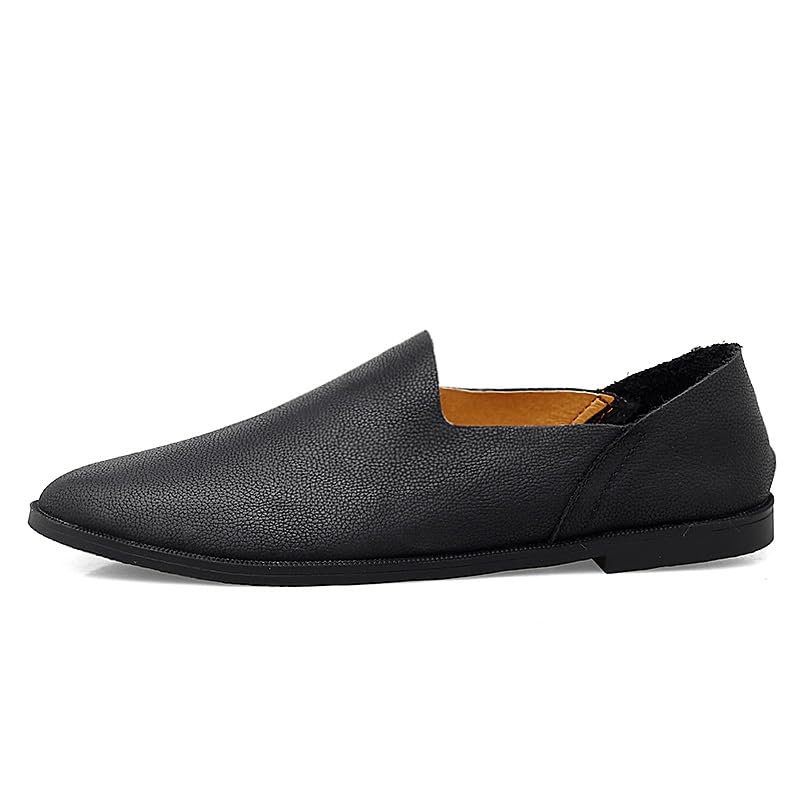 Loafers for Men Round Toe Faux Leather Loafer Shoes Flat Heel Lightweight Resistant Party Slip On2